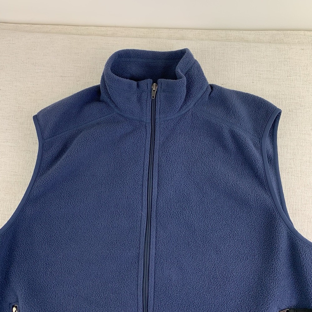 Patagonia Vest Mens Large Synchilla Fleece Full Zip Pockets Outdoor Blue - Picture 6 of 9